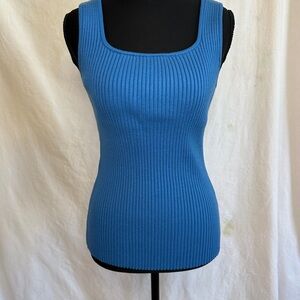 Blue Ribbed Knit Tank Top size XL
